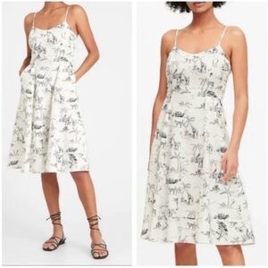 Banana Republic safari print linen blend dress size 2